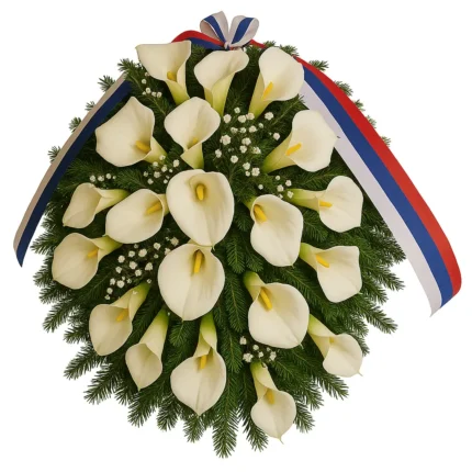 Venac za sahrane od 20 belih kala