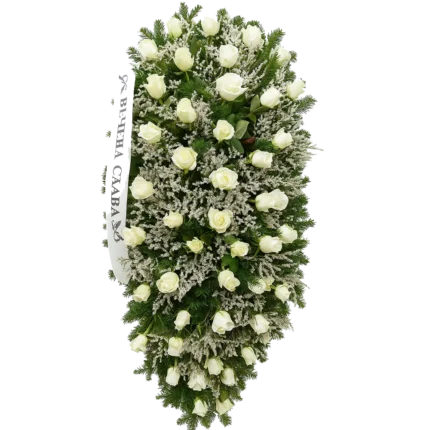 Velika suza za sanduk od 40 belih ruža