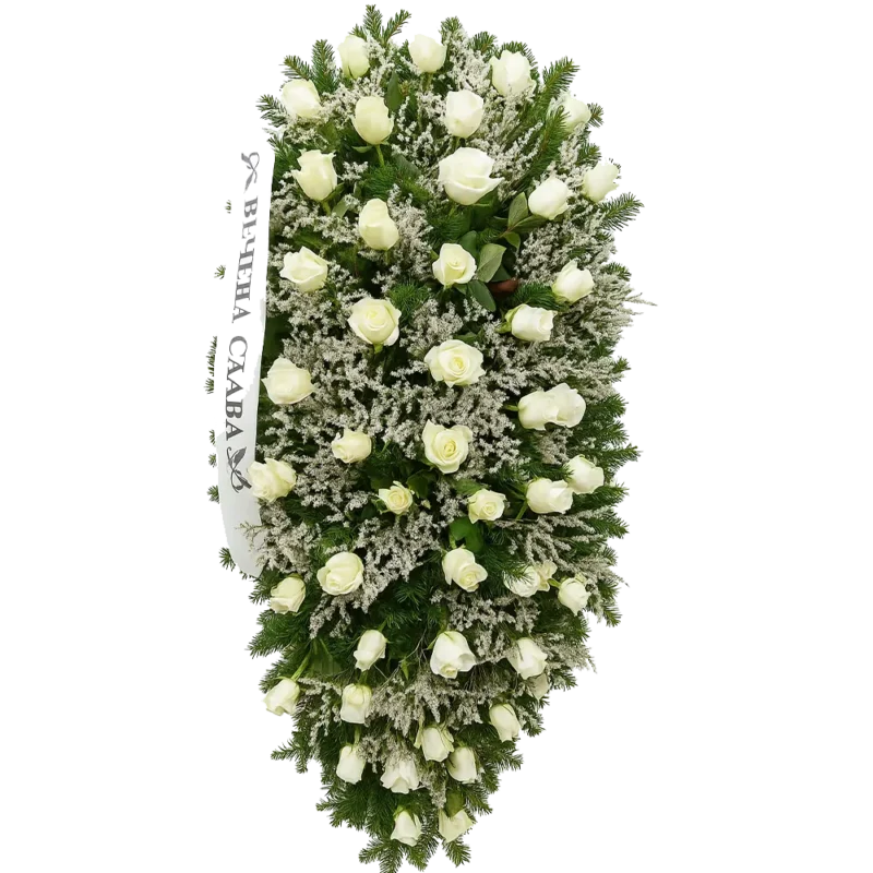 Velika suza za sanduk od 40 belih ruža