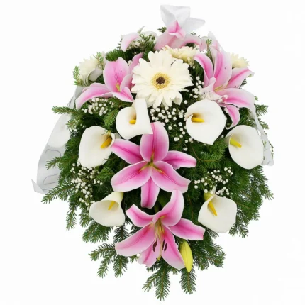 Velika suza za sanduk od kala, ljiljana i gerbera – cvećara Zemun, dostava Beograd