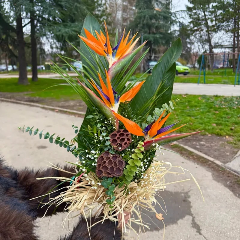 Detalj strelicije u egzotičnom buketu